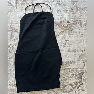 Edit By Nine Black Mini Dress With Rhinestone Detail